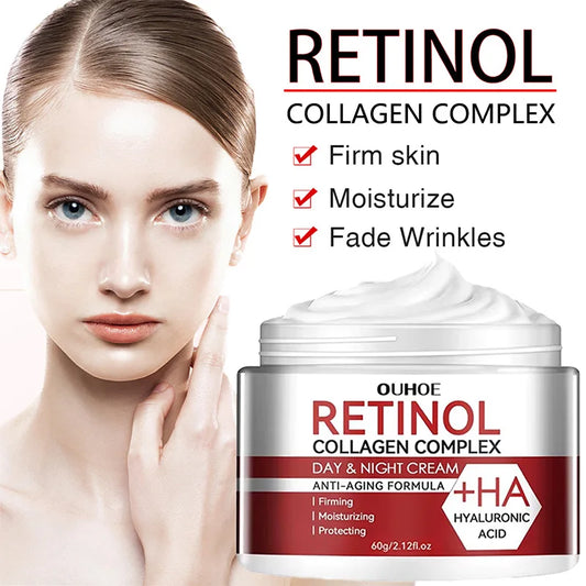 Retinol Collagen Hyaluronic Acid Face Cream Repairing Skin Moisturizing Nourishing Younger Firming Pores Face Skin Care Cosmetic Peaceful Pleasures Health and Wellness