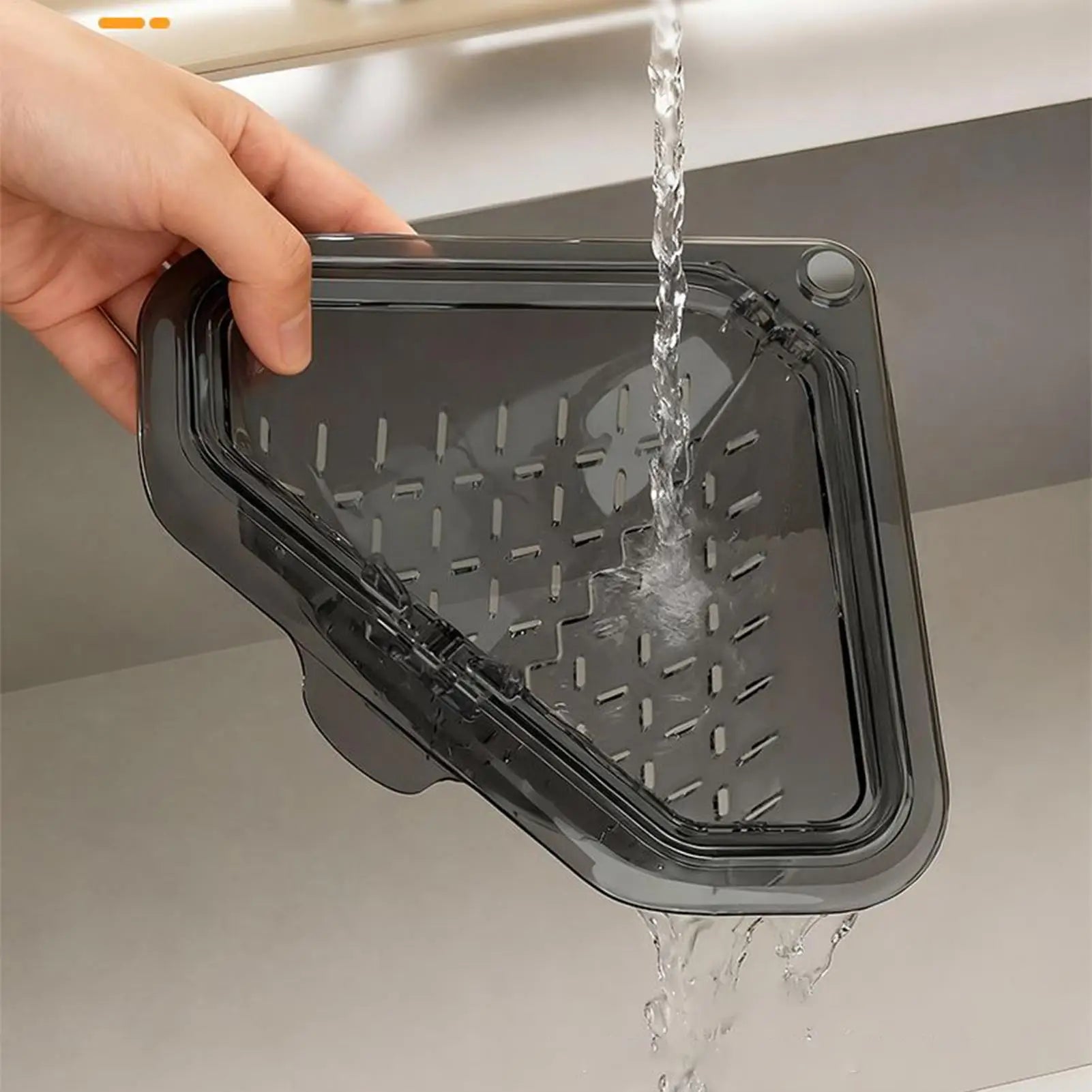 Magnetic Triangle Sink Strainer Basket Food Catcher & Drain Basket for Fruits Vegetable Scraps, Corner Kitchen Sink Organizer Peaceful Pleasures Health and Wellness