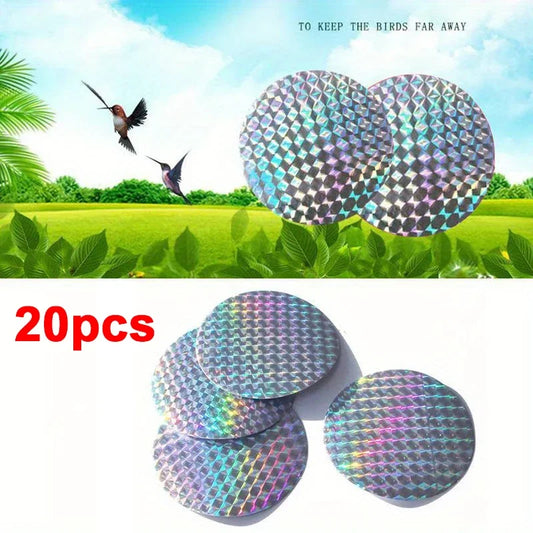 20 pcs Round Paste Type Bird Repellent Tape Reflective Anti Bird Scare Eflective Stick Tape Pigeon Farm Bird Chasing Tools Peaceful Pleasures Health and Wellness