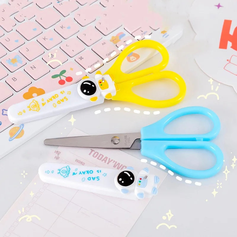 3-Pack Kids Safety Scissors Protective Cover Blunt Tip Craft Children