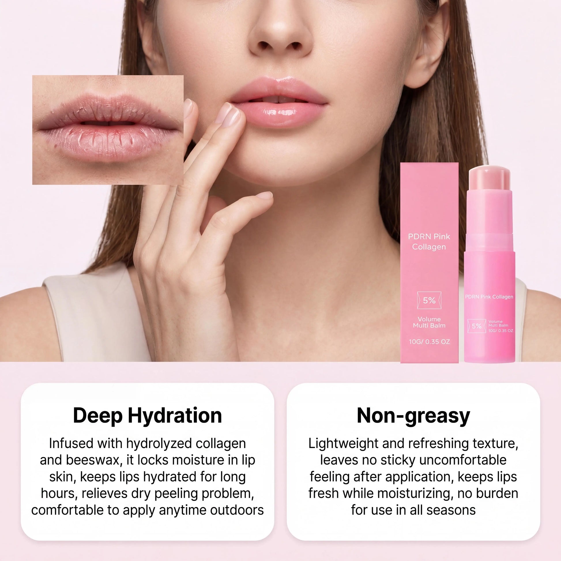 Moisturizing Wrinkle Multi Balm Collagen Multi Balm Stick Improve Skin Dull Boost Radiance Hydrating Lip Face Multi Cream Stick Peaceful Pleasures Health and Wellness