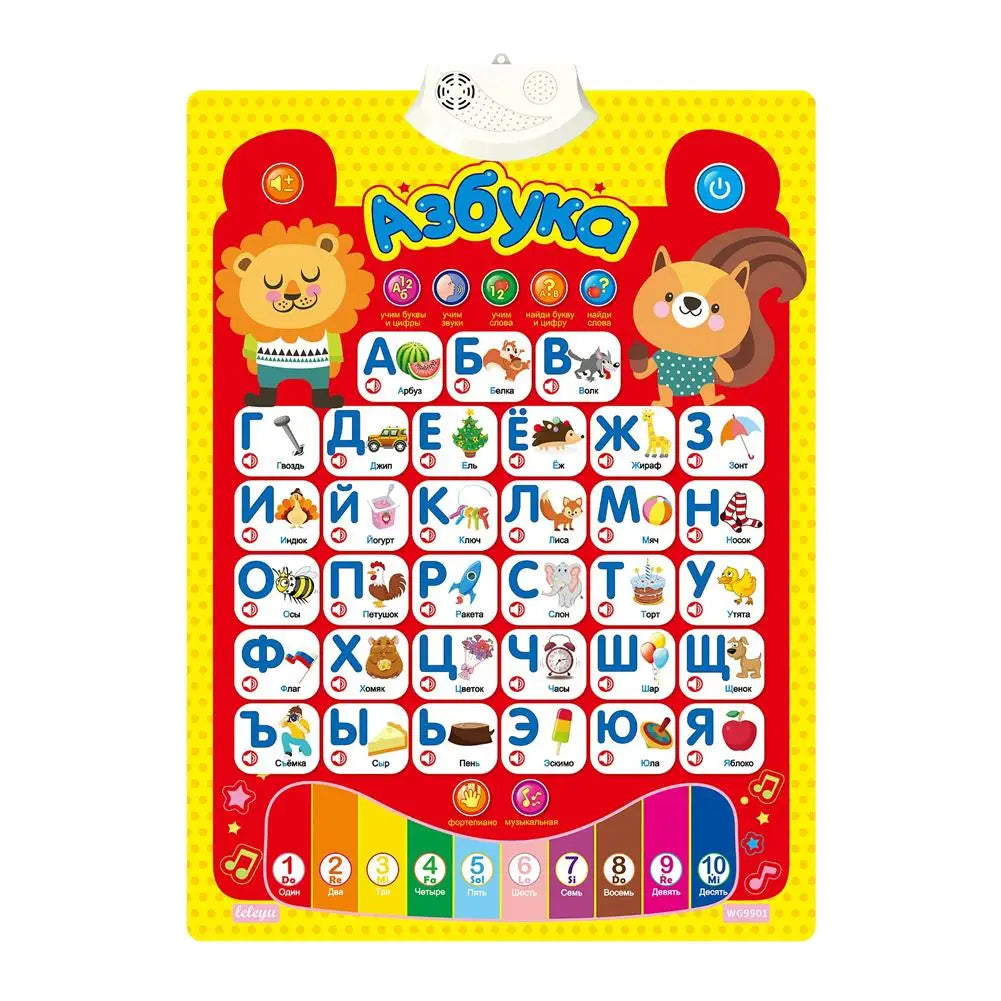 Interactive Alphabet Wall Chart for Kids Learning Peaceful Pleasures Health and Wellness Red