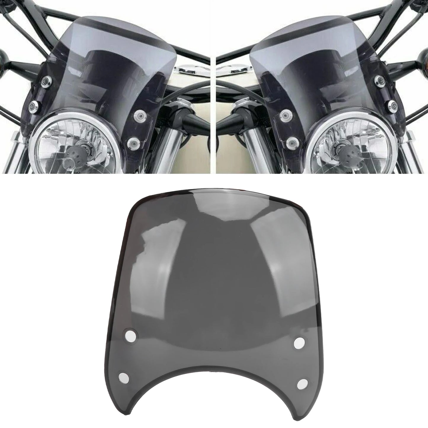 Motorcycle Wind Deflector for 5-7in Headlights | Retro PC Windshield