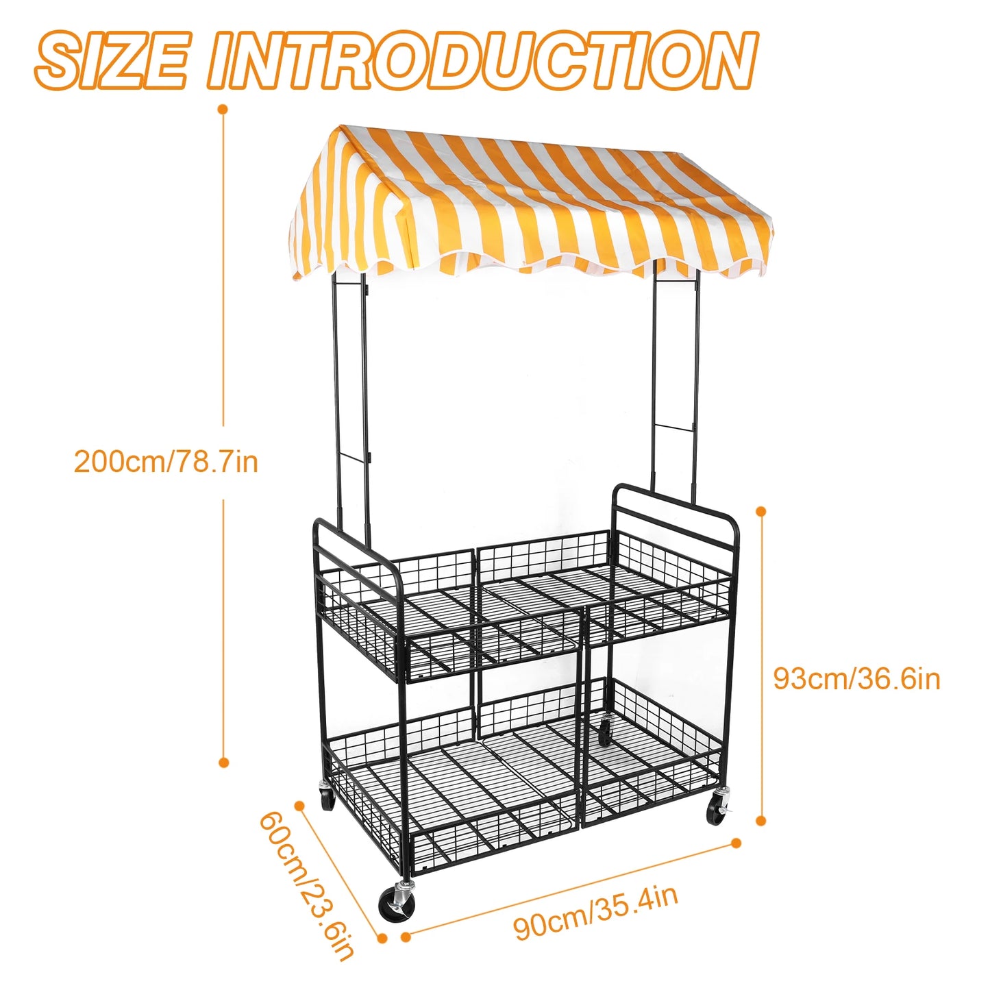Foldable Mobile Vending Cart with Canopy – Outdoor Market Stall Vending Cart Peaceful Pleasures Health and Wellness Style A United States