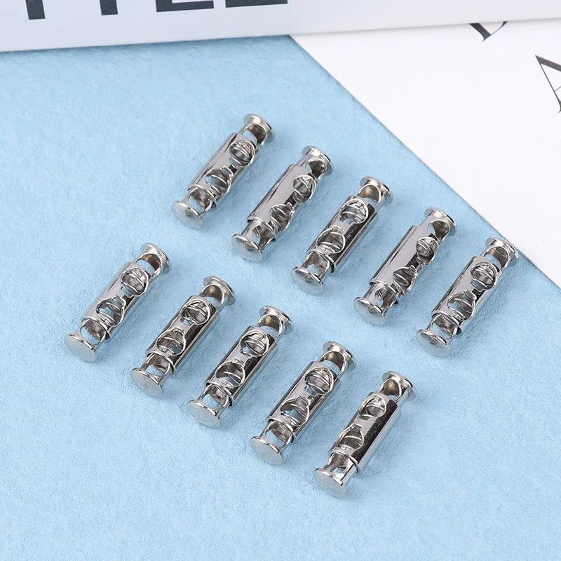 10-Pack Metal Double-Hole Spring Buckles | Cord Lock Toggles