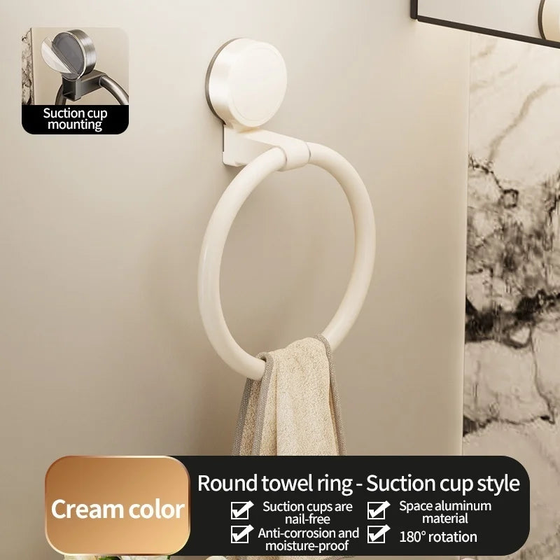 Drill-Free Suction Cup Towel Ring | Bathroom & Kitchen Wall Mount