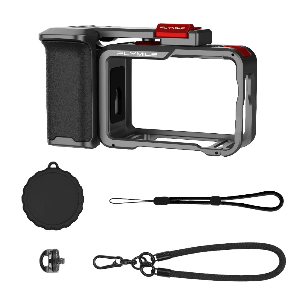 Non-Slip Silicone Handle For DJI OSMO ACTION 6 Aluminum Alloy Protective Case Street Photography Mount Photography Mount Peaceful Pleasures Health and Wellness