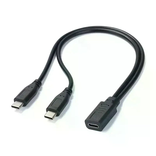 USB-C 1-to-2 Splitter Cable | 15W 3A Charging & Data Sync USB-C Splitter Cable Oasis Select