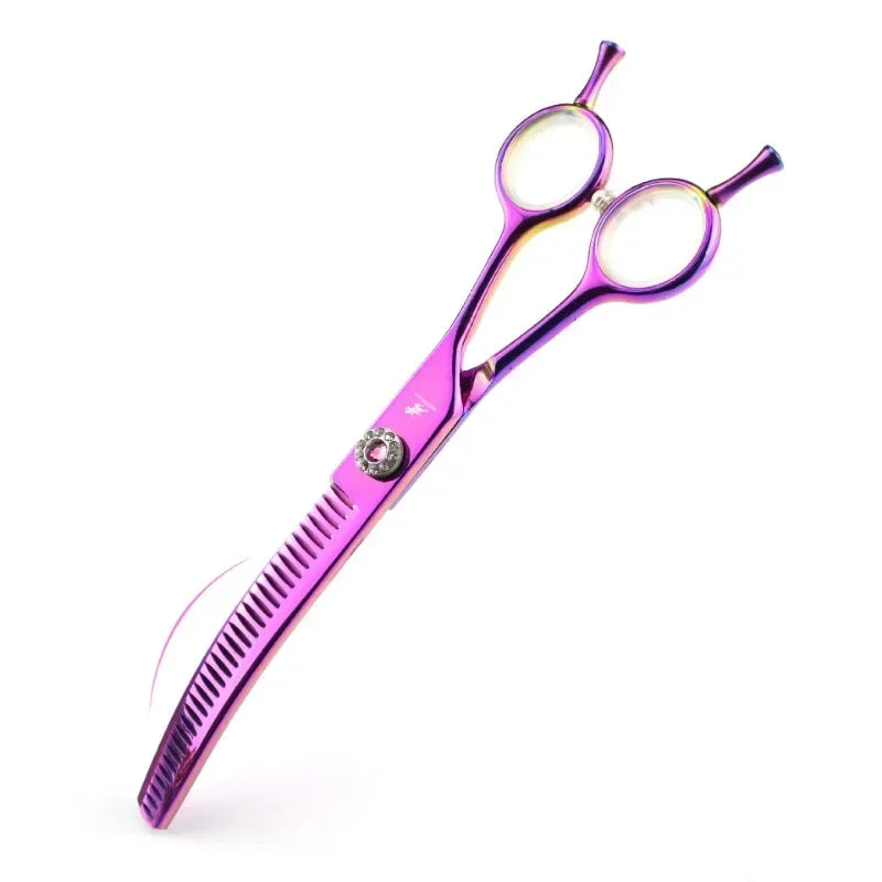 7.25" Professional Dog Grooming Curved Thinning Scissors 440C