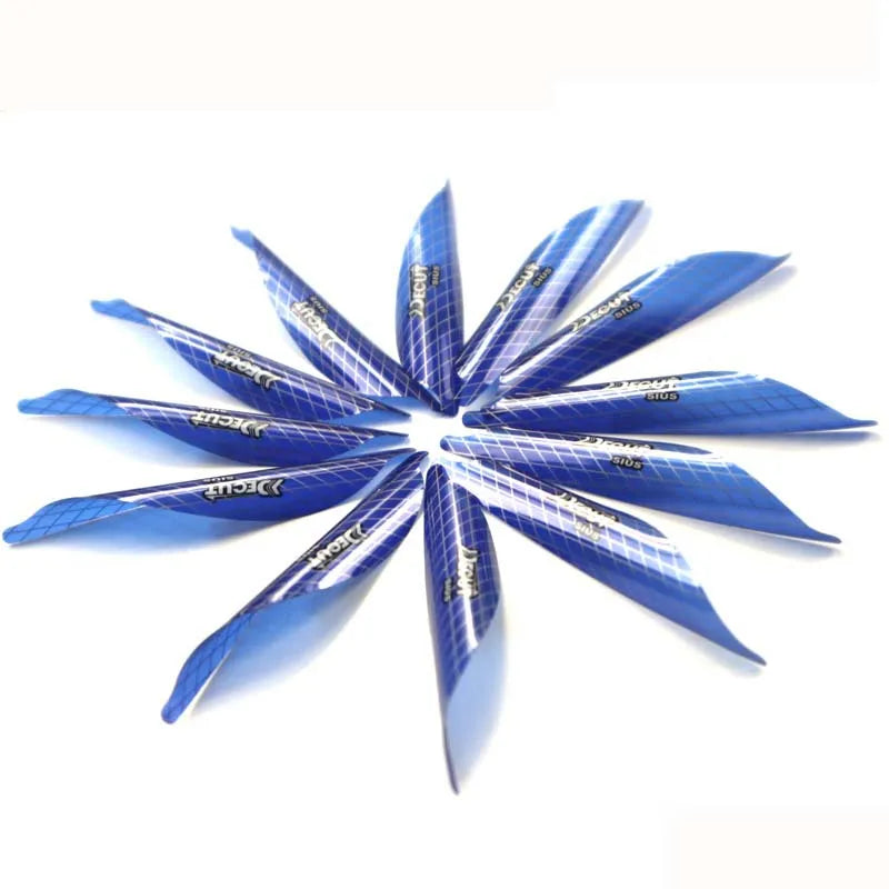 Box 1 56'' 75'' 2'' Archery Spiral Feather Spinning Arrow Vanes Left