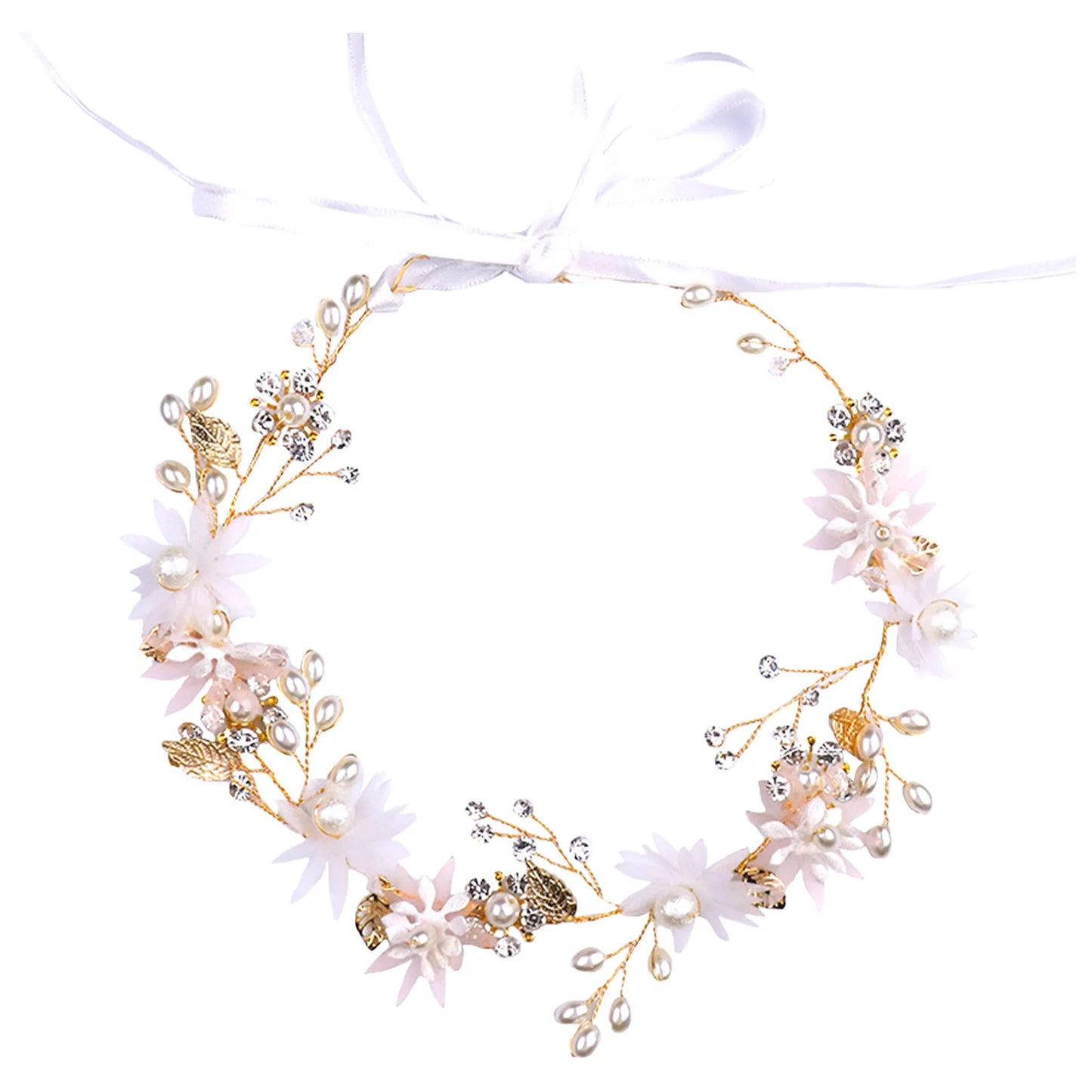 Bridal Hair Accessories Set Pink Flower Headband And Hairpin For Wedding Dress Peaceful Pleasures Health and Wellness Headband fd682