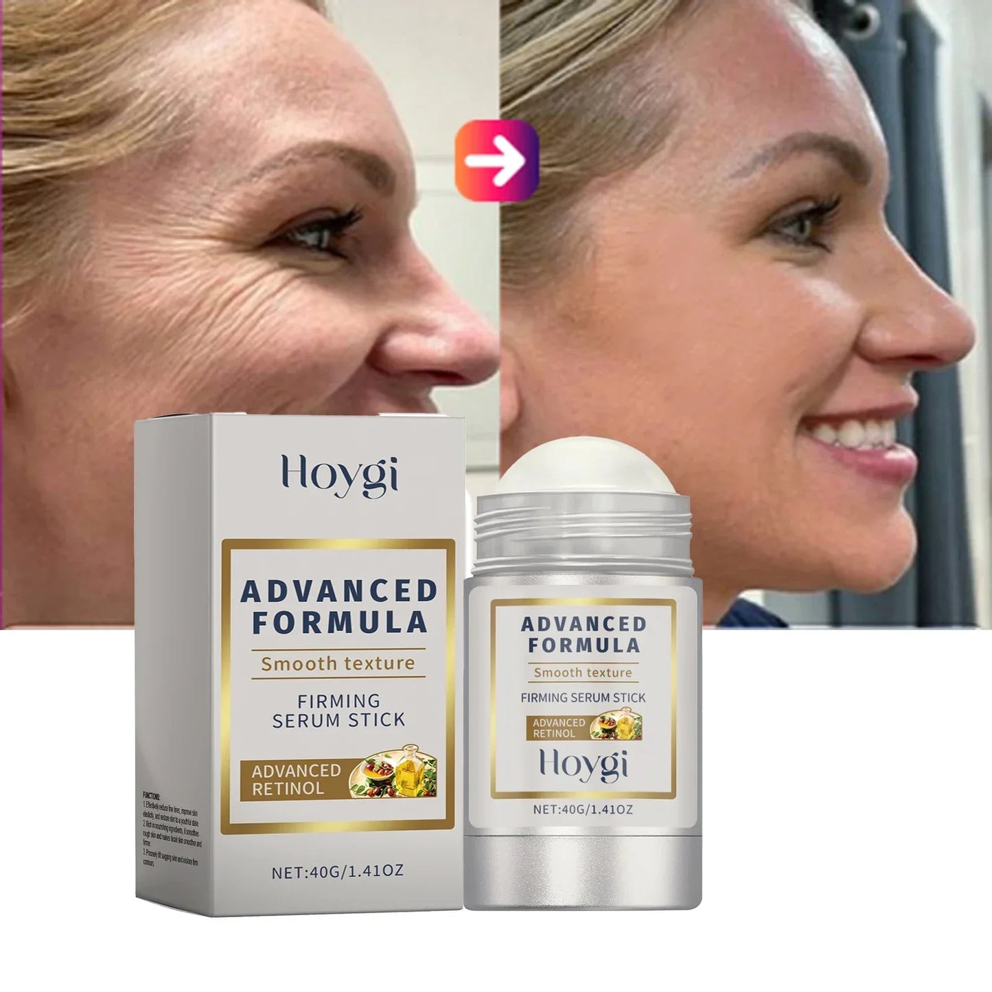 Retinol Hyaluronic Acid Stick Anti Wrinkle Tighten Pores Firming Lifting Plump Skin 24H Moisturizing Anti Aging Korean Care Balm Peaceful Pleasures Health and Wellness
