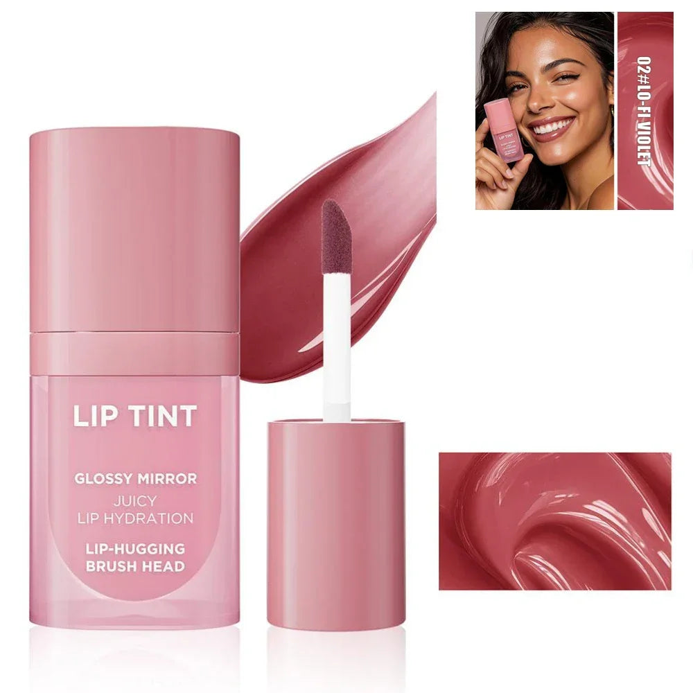 6 Colors Glossy Mirror Juicy Lip Tint Waterproof Non-stick Cup Long Lasting Moisturizing Lipstick High Shiny Lip Gloss Cosmetics Peaceful Pleasures Health and Wellness LOFI VIOLET