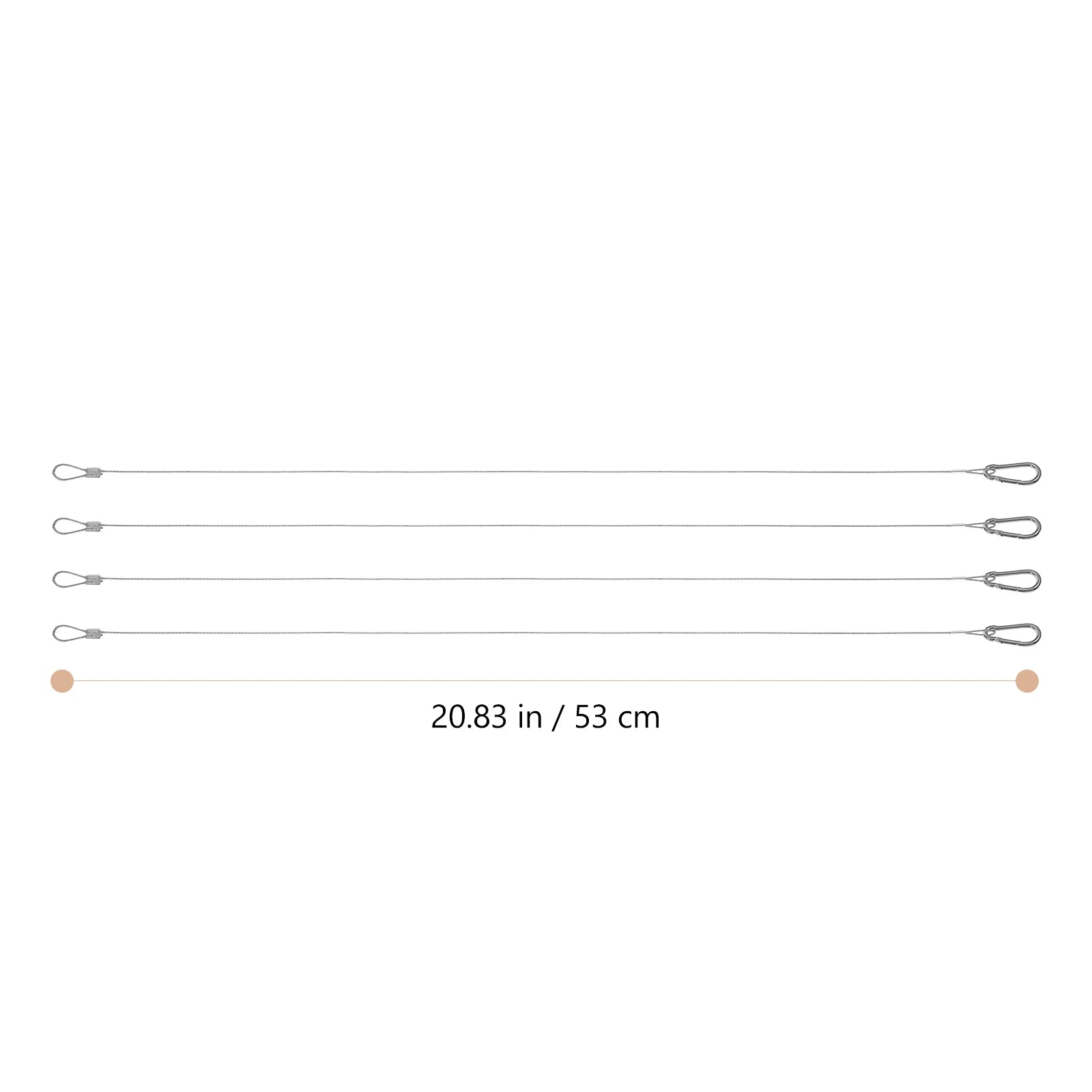 4Pcs Buckle Safety Cable Lock Stainless Steel Locks Thin Hooks Ropes Multi-function Chain Load Duty Cable Rope for Light Peaceful Pleasures Health and Wellness Silver