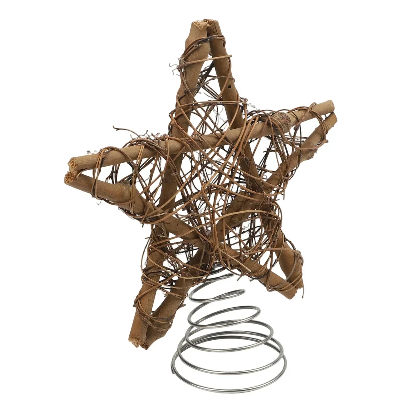Spiral Star Christmas Tree Topper Ornament – Wood & Wire 11.5"