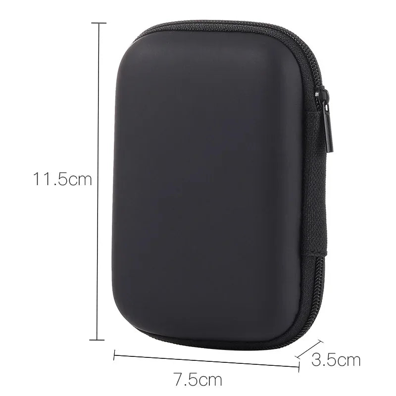 Portable EVA Travel Cable & Earphone Organizer Zipper Case