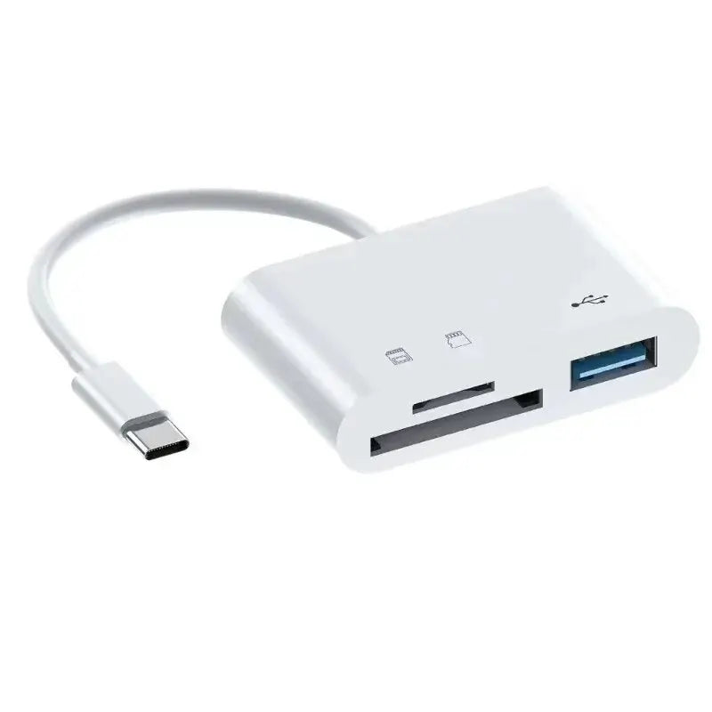 3-in-1 USB-C Memory Card Reader – SD TF CF OTG Adapter