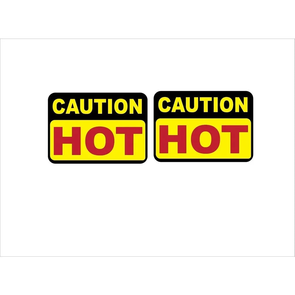 Pack of 4 70mmx50mm Caution Hot Warning Safety Decal Stickers Peaceful Pleasures Health and Wellness
