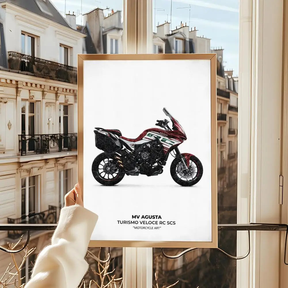 Cool Motorcycle A_AgustaS Design HD Linen Canvas Poster Wall Art Prints for Living Room Bedroom Office Home Decoration Gift Peaceful Pleasures Health and Wellness
