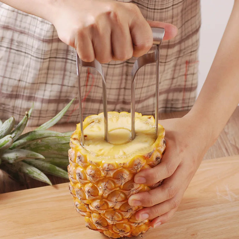 Stainless Steel Pineapple Peeler Cutter Meat Extractor Cut Corer Remover Machine Home Kitchen Knife Slicer Fruit Tool Peaceful Pleasures Health and Wellness