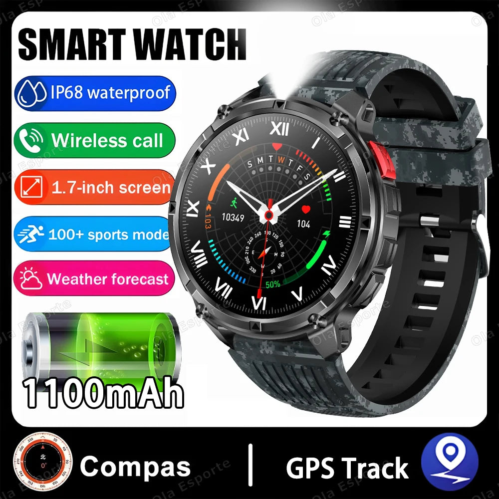 Ola Esporte HW12 Men's Smart Watch | 1.7" Screen, 1100mAh Battery