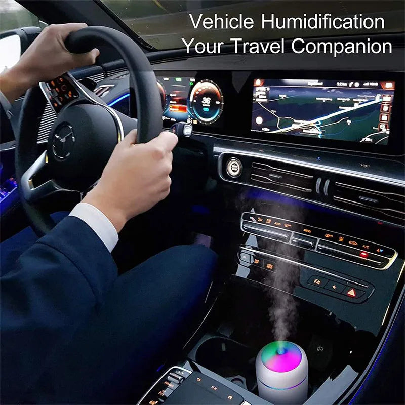 Portable Mini LED Light Cup Spray Humidifier Spray Mist Double Wet Aroma Essential Oil Diffuser H2O Car Air Humidifiers Peaceful Pleasures Health and Wellness