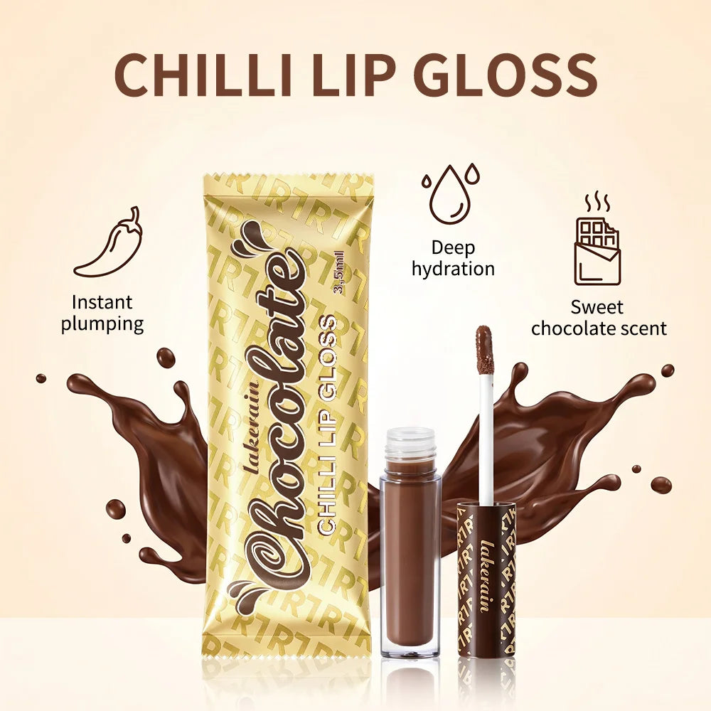 Chilli Lip Gloss Deep Hydration Natural Plumping Effect Glossy Finish Smooth Creamy Texture Chocolate Color Plumping Lip Gloss Peaceful Pleasures Health and Wellness