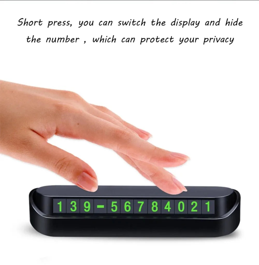 Car Phone Number Card Temporary Parking Card Plate Telephone Number Car Park Stop Automobile Accessories Car-styling 13x2.5cm Peaceful Pleasures Health and Wellness