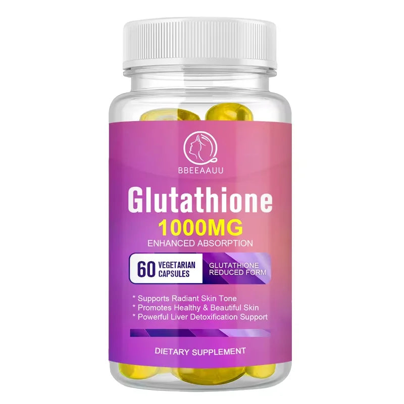 Glutathione Capsules – Skin Radiance, Antioxidant & Liver Support Peaceful Pleasures Health and Wellness 60pcs 5bottles United States