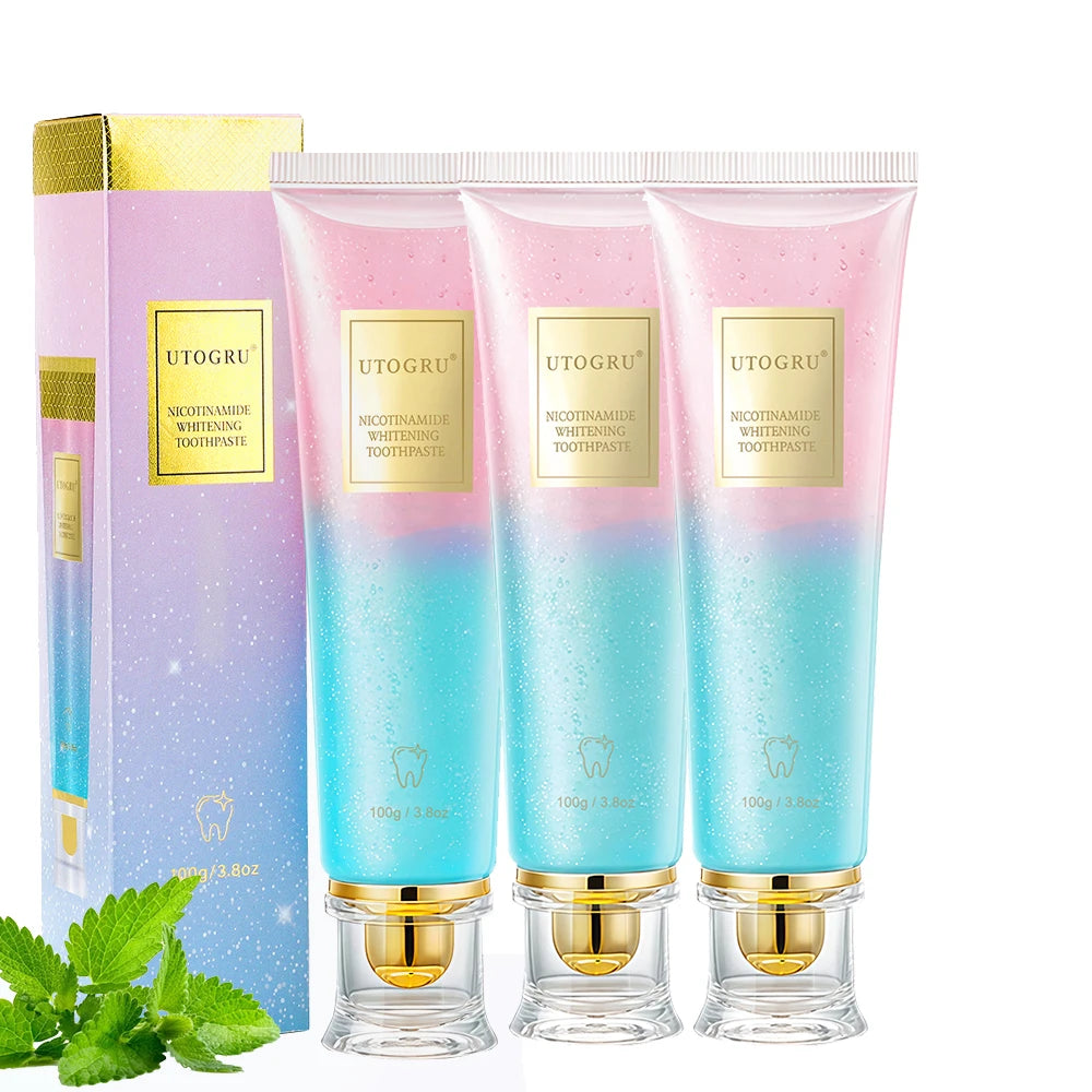 Niacinamide Teeth Whitening Toothpaste Reduce Yellow Stains on Teeth Mint Flavor Fresh Breath Toothpaste Home Gum Care Daily Use Peaceful Pleasures Health and Wellness