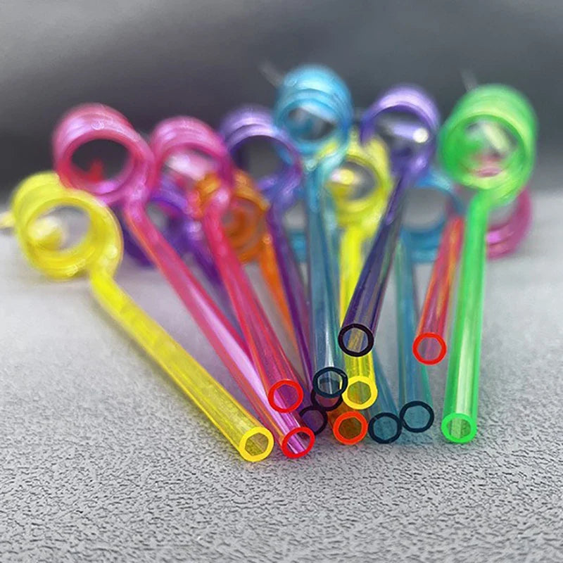 8-Pack Halloween Pumpkin Spiral Straws – Reusable Party Straws