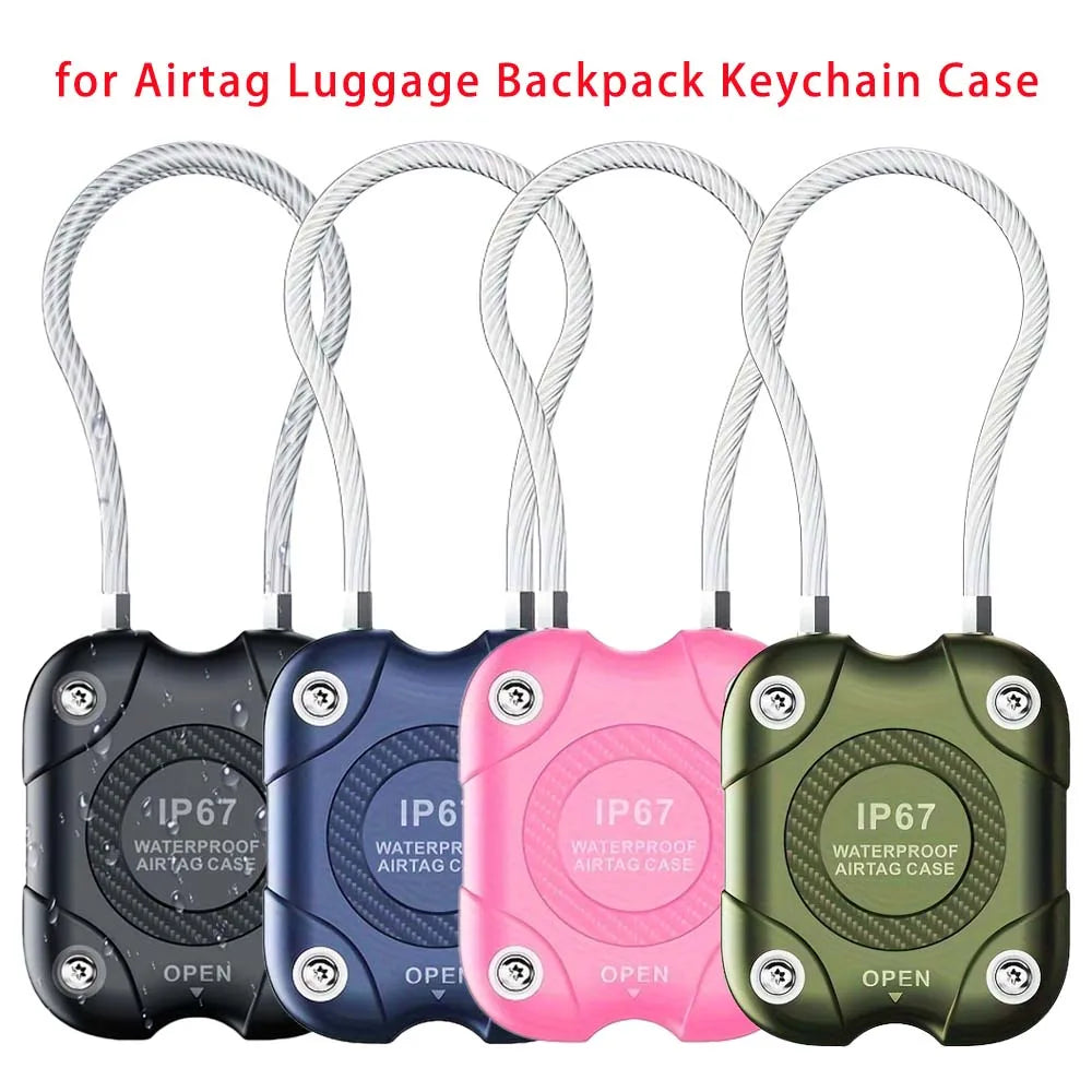 Airtag Holder with Wire Cable-Secure Lock Airtag Keychain-360°Hard Protective Air Tag Case Holder for Apple AirTag for Key Chain Peaceful Pleasures Health and Wellness