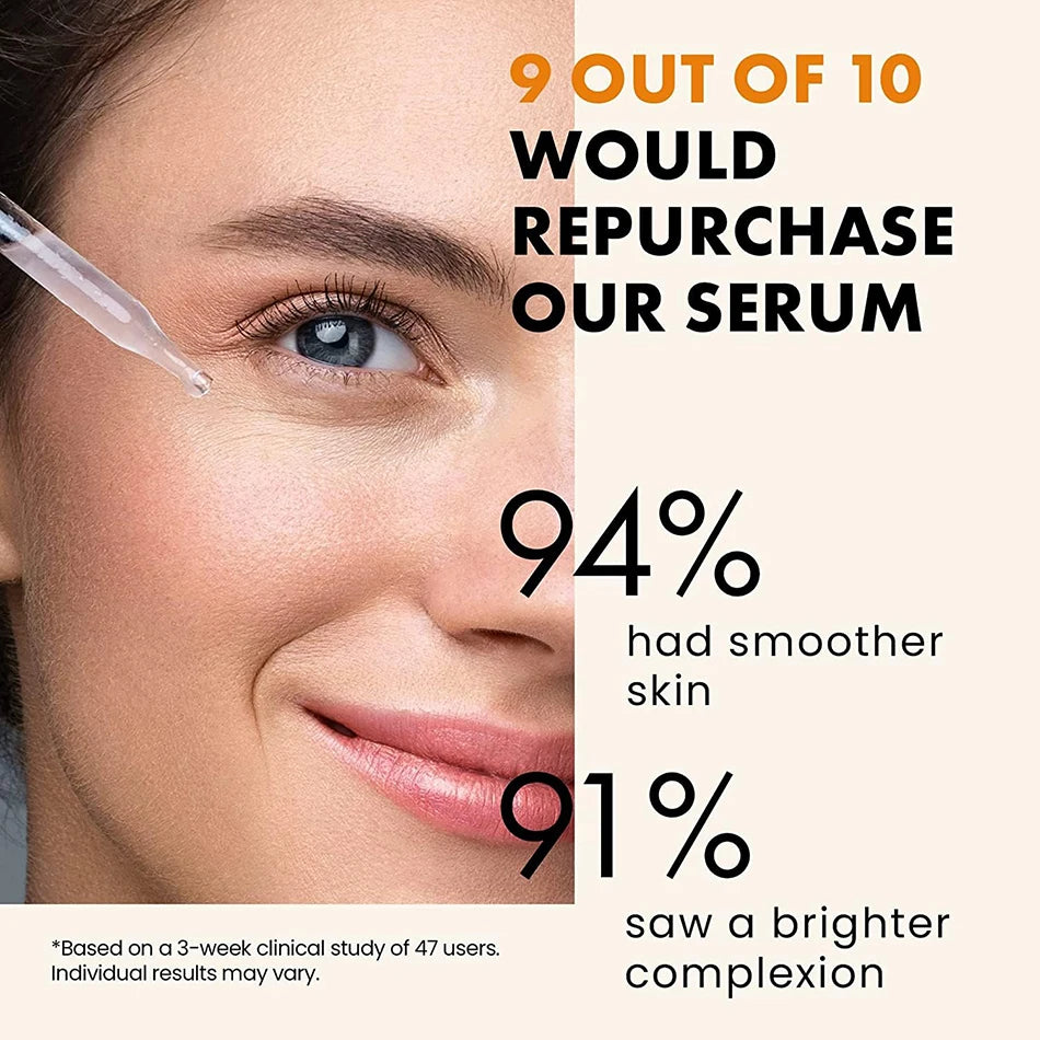 120ml 99% Vitamin C Serum Oil Facial Serum AHA Kojic Acid glutathione Facial skin brightening Peaceful Pleasures Health and Wellness