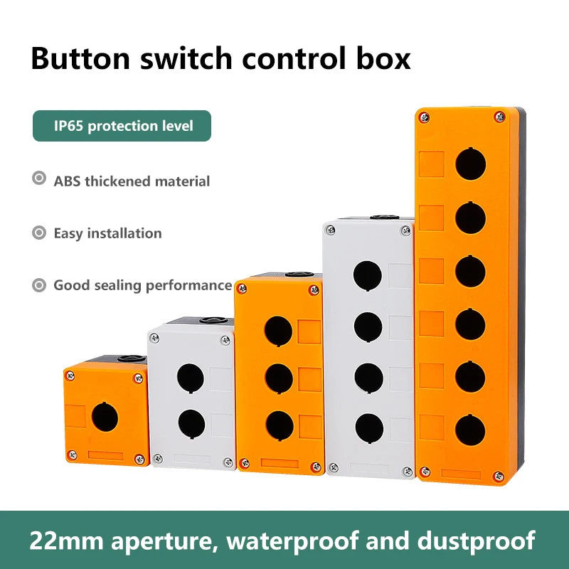 New 22mm Installation Aperture Waterproof Dust-proof LA38Lay 37X B2 Button Switch Control Box 1/2/3/4/5 Hole Height 65mm Peaceful Pleasures Health and Wellness