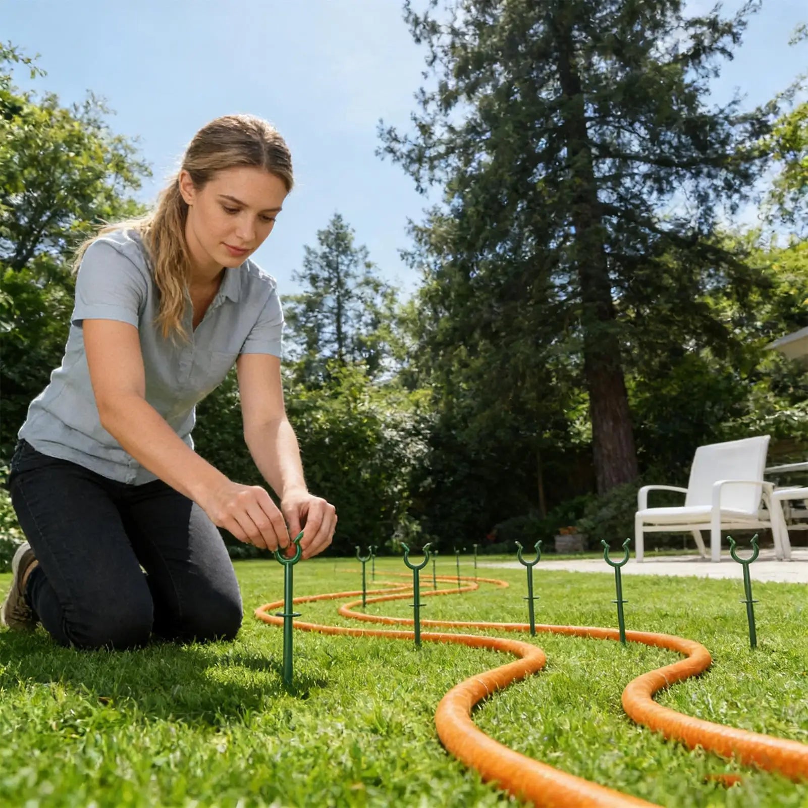 10-Pack Garden Hose Guide Stakes | Heavy Duty Plant Protection Garden Hose Guide Stakes Peaceful Pleasures Health and Wellness