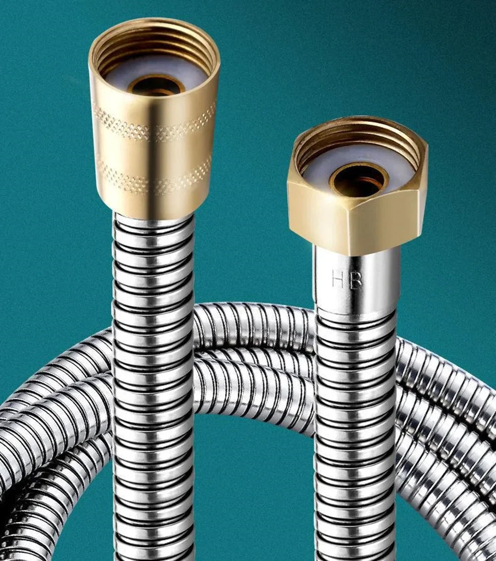 Flexible Shower Hose 1.5/2/3M Brass Head Stainless Steel