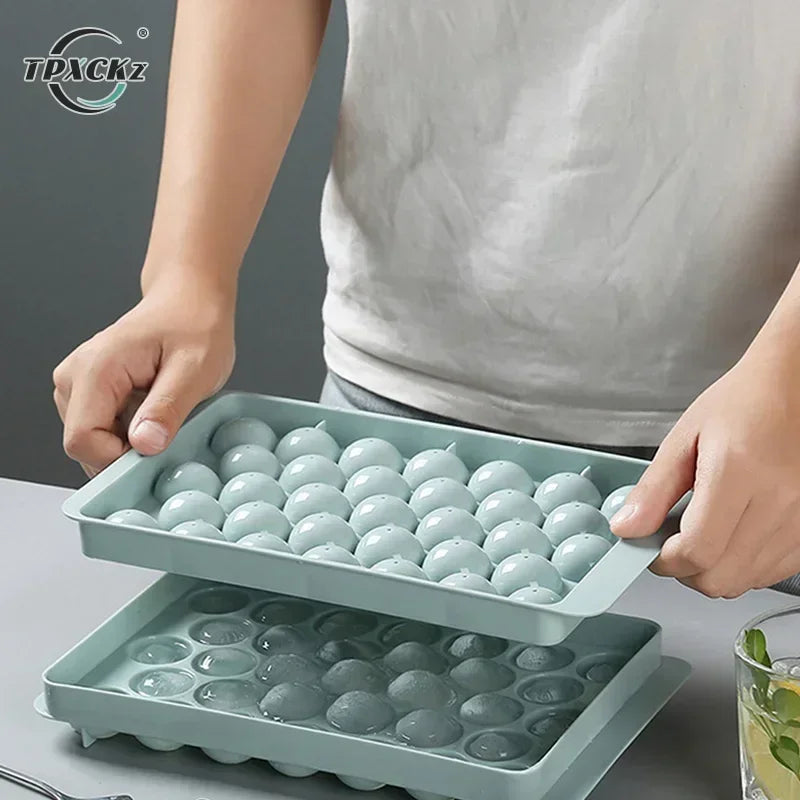 3D Round Ice Cube Tray With Lid Plastic Diamond Spherical Style Ice Mold DIY Mould Ice Ball Maker Kitchen Tools ice cube mold Peaceful Pleasures Health and Wellness