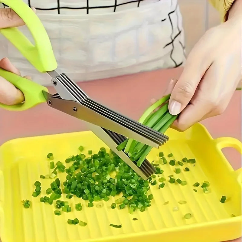 5-Layer Scallion Scissors | Stainless Steel Herb Kitchen Shears