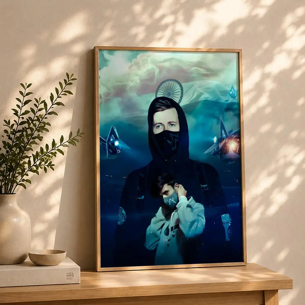 Alan Walker HD Self-Adhesive Waterproof Wall Art Poster Wall Art Poster Peaceful Pleasures Health and Wellness White7 15X20cmNoframe