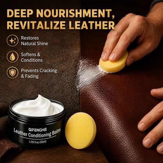 Leather Conditioning Balm Kit with Sponge – Softens & Buffs Leather Care Kit Oasis Select
