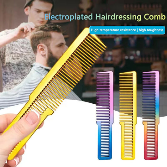 Salon Professional Electroplated Comb Barber Comb Stylist Styling Tool Accessories Salon Anti-static Hair Cut Comb Peaceful Pleasures Health and Wellness