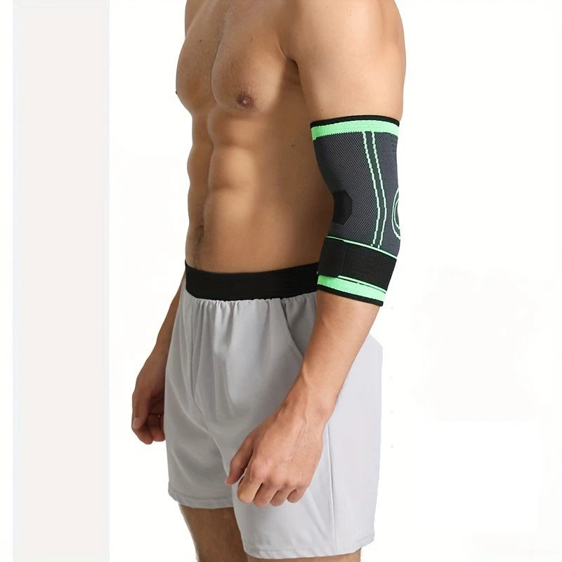 1pc Sports Elbow Protector For Men And Women, Joint Sleeve Protector Arm Sheath, Tennis Elbow Belt Strap Pressurized Winding Peaceful Pleasures Health and Wellness green M
