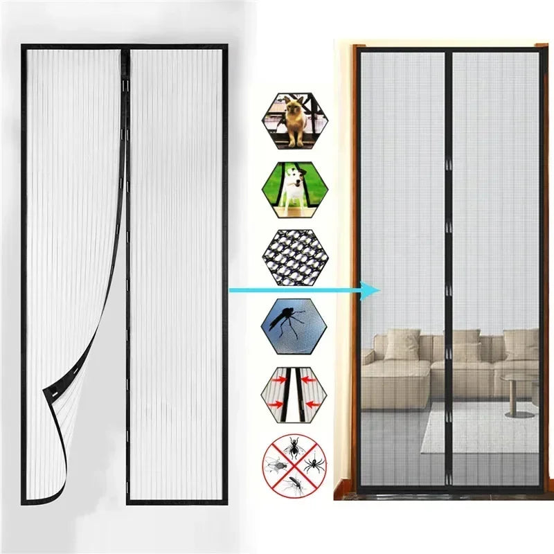 Magnetic Mosquito Net for Window Door Curtain Insect Screen Anti-mosquito Net Curtains Invisible Mesh Protective Shades Home Peaceful Pleasures Health and Wellness