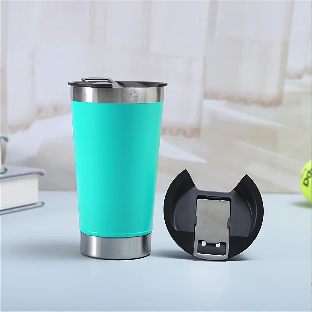 8-Pack 16oz Vacuum Insulated Beer Tumbler Set with Bottle Opener