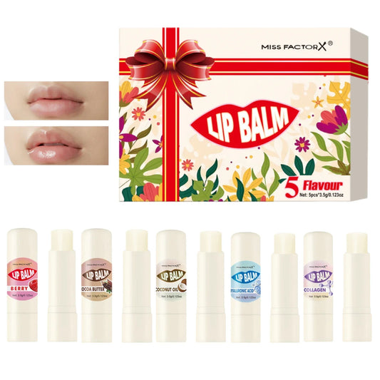 5-Piece Hyaluronic Acid Lip Balm Gift Set – Glossy & Moisturizing Lip Balm Gift Set Oasis Select