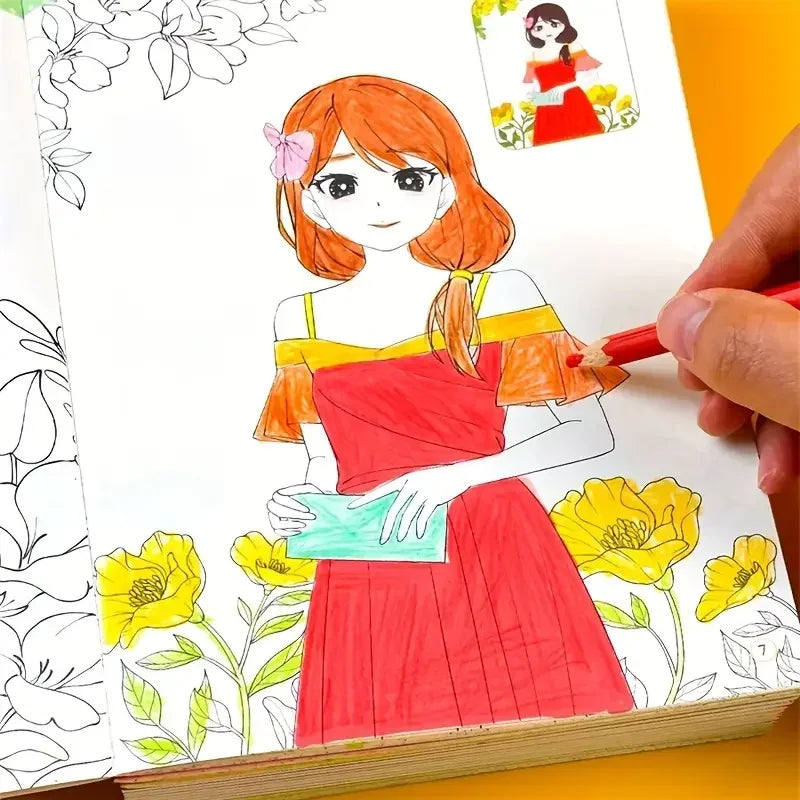 6 Books Coloring Book Featuring Beautiful Princesses Designed Girls