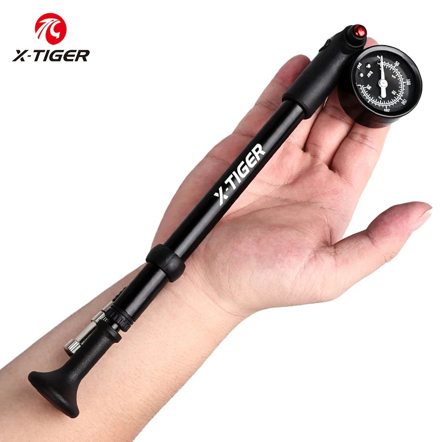 X-TIGER 300PSI MTB Shock Pump with Gauge – Fork & Suspension