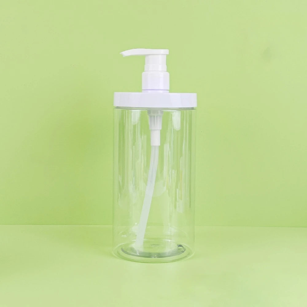 Large caliber Laundry detergent packaging press bottle 500/1000ml Refillable square clear foam pump Shower Soap bottle container Peaceful Pleasures Health and Wellness 1000ML