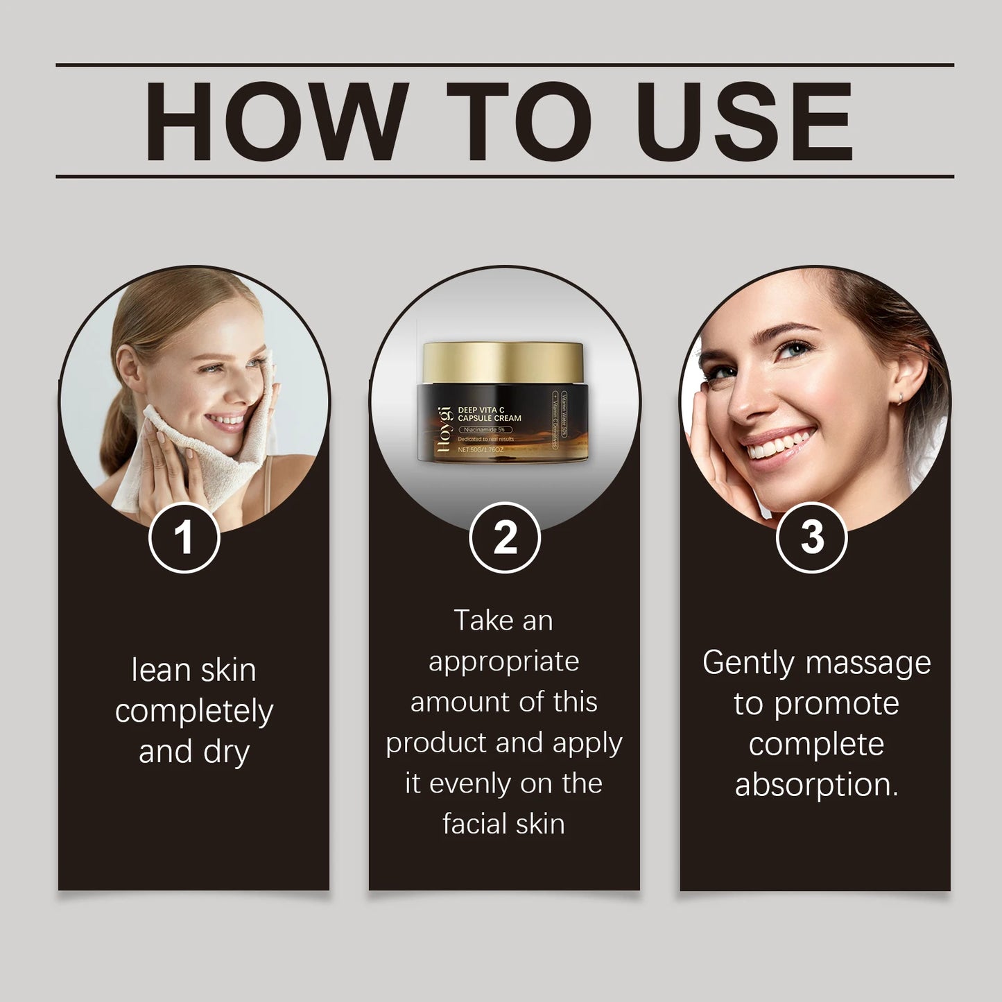 Vitamin C Capsule Facial Cream Even Skin Tone Pigmentation Removal Hydrated Skin Moisturizing Brightening Firming Face Cream Peaceful Pleasures Health and Wellness