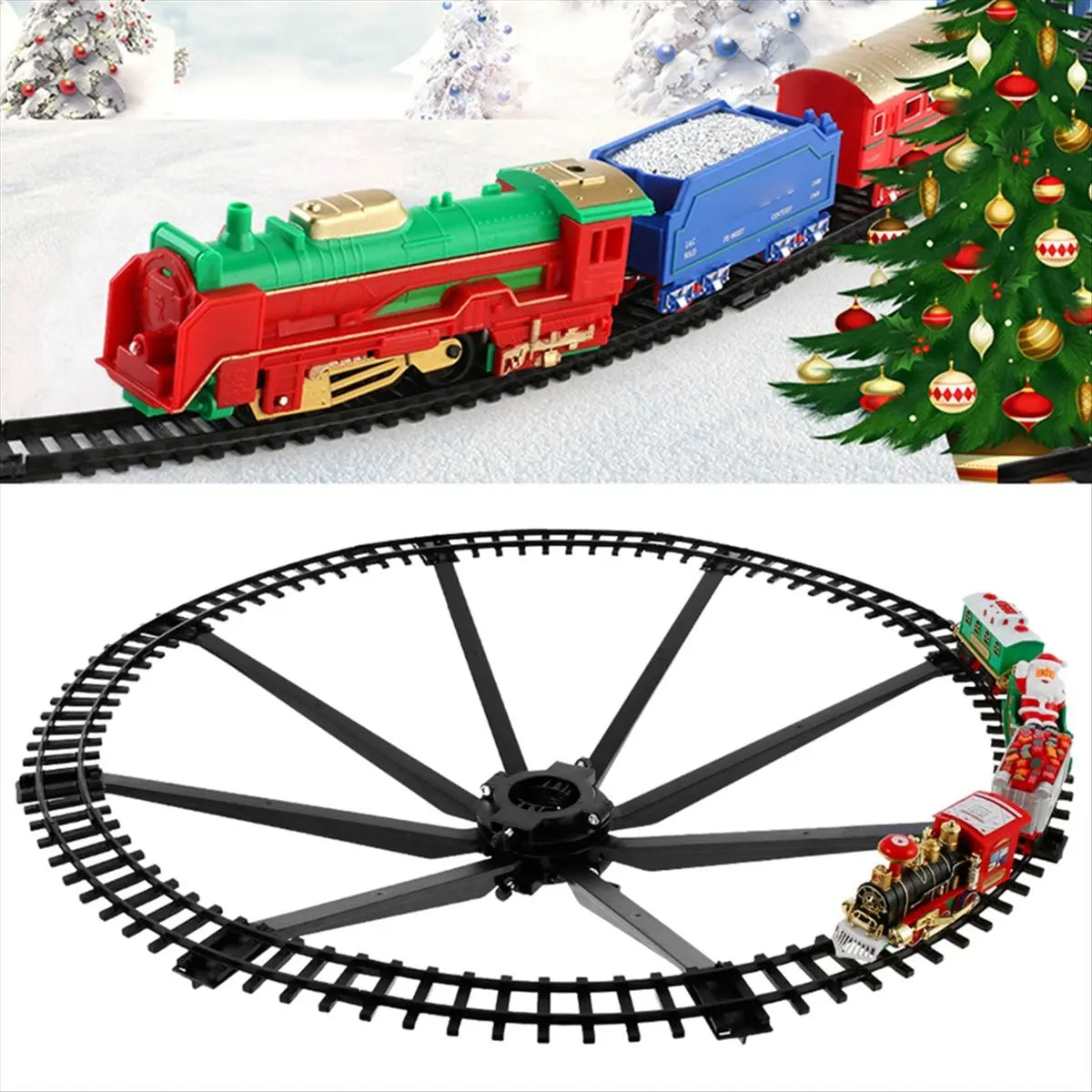 Christmas Train Set with Lights & Track – Kids Holiday Toy Peaceful Pleasures Health and Wellness